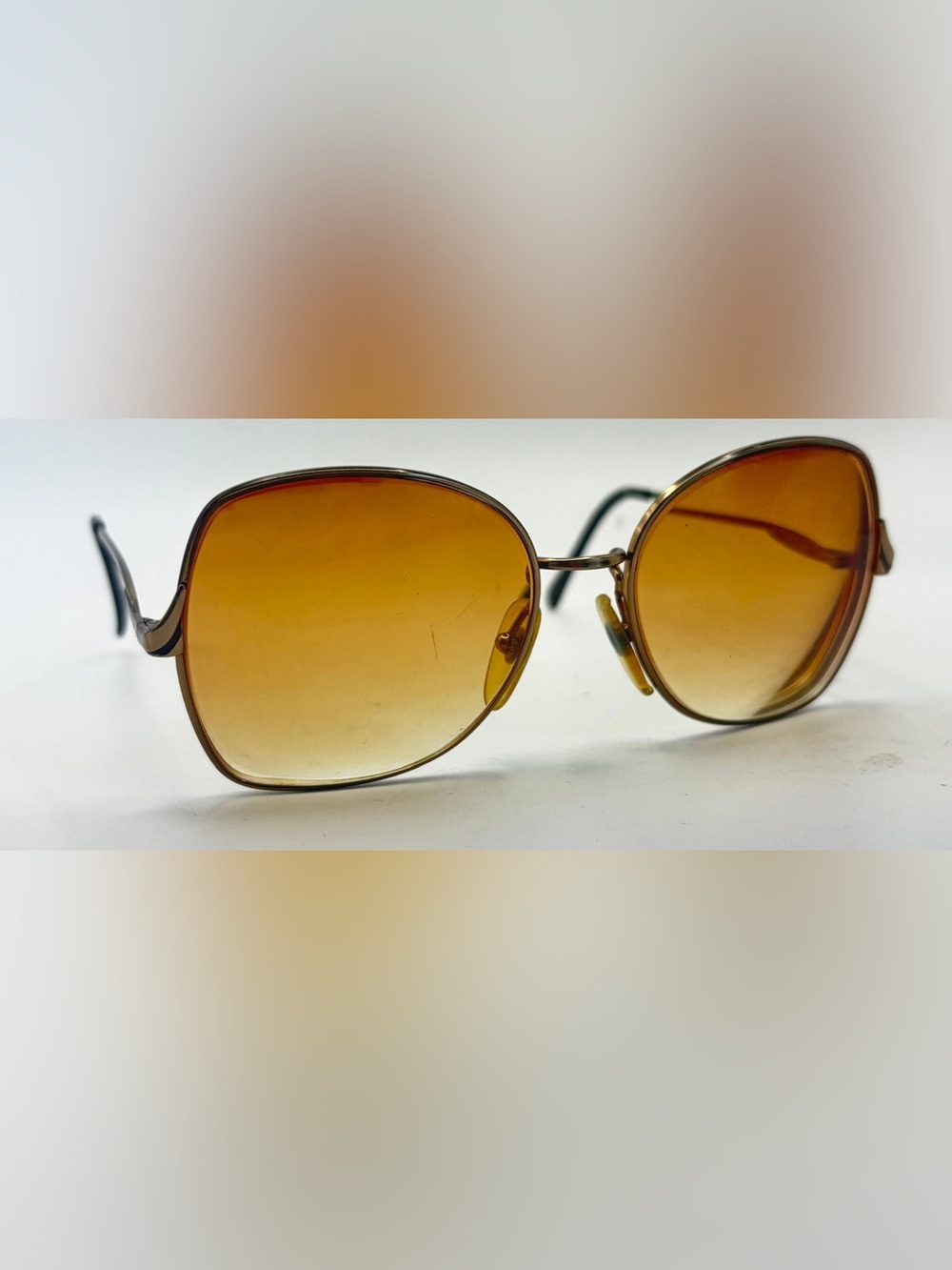 Vintage Luxottica Bronze Oval Metal Sunglasses Frames Only